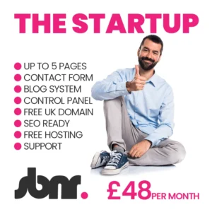 The startup web design package advert