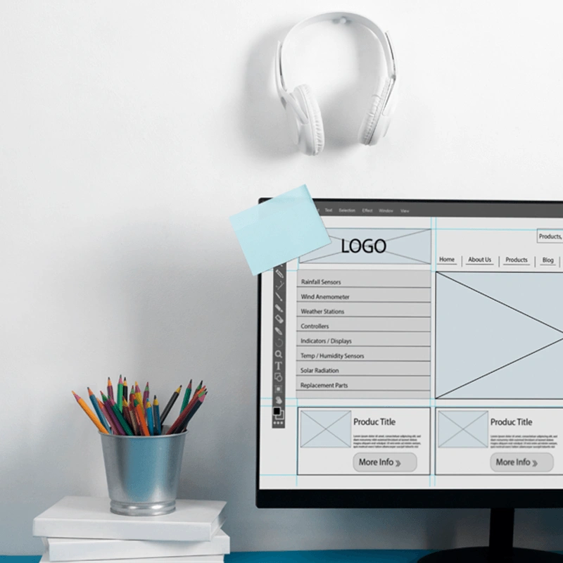 Computer monitor showing a flow chart