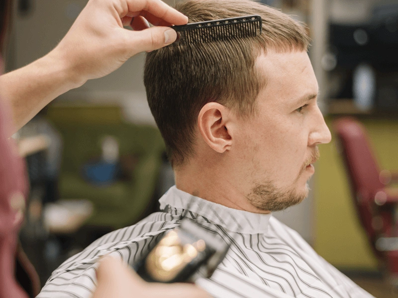 Man getting his hair cut