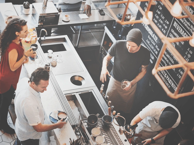 A busy coffee shop